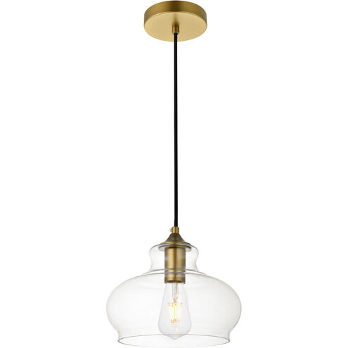 Gwynedd 1 Light 9 inch Brass Pendant Ceiling Light