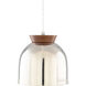 Cherrytree 1 Light 6 inch Nickel and Brown Pendant Ceiling Light