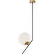 Monroe 1 Light 10 inch Black and Brass Pendant Ceiling Light