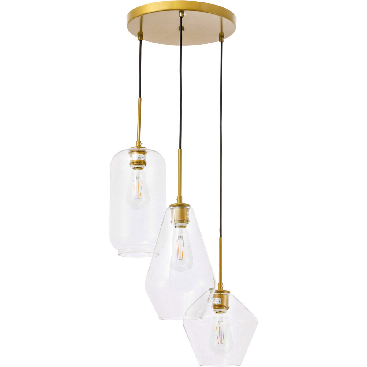 Rochester 3 Light 17 inch Brass Pendant Ceiling Light