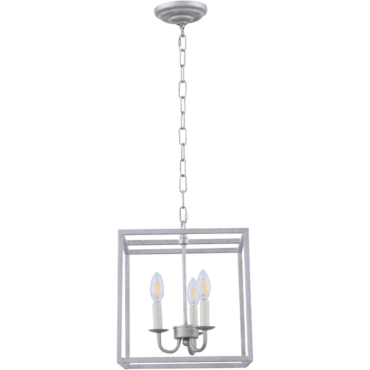 Oyster Bay 3 Light 12 inch Vintage Silver Pendant Ceiling Light