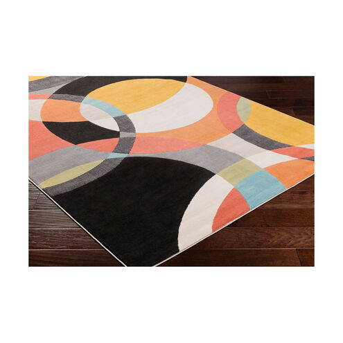 Islip 67 X 47 inch Mustard/Coral/Beige/Black/Aqua Rugs, Rectangle