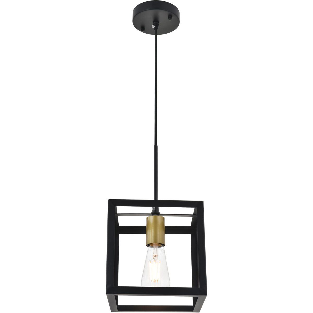 Coatesville 1 Light 8 inch Brass and Black Pendant Ceiling Light