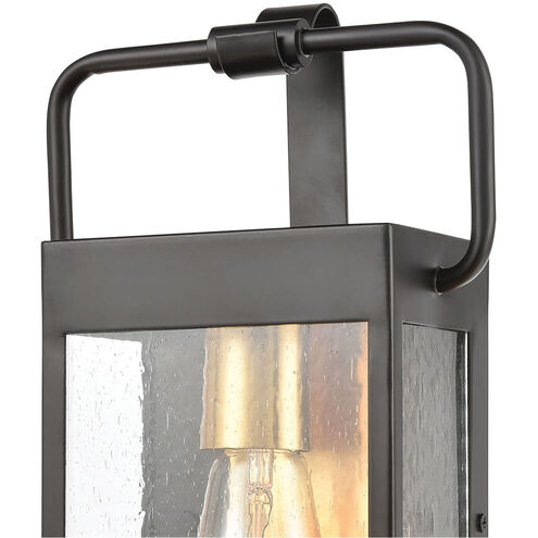 Forty Fort 1 Light 12 inch Matte Black with Brushed Brass Outdoor Wall Sconce