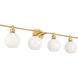 Syracuse 4 Light 38 inch Brass Wall sconce Wall Light