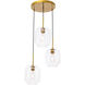 Syracuse 3 Light 17.5 inch Brass Pendant Ceiling Light