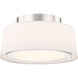 Stevens 2 Light 12 inch Polished Nickel Semi Flush Ceiling Light