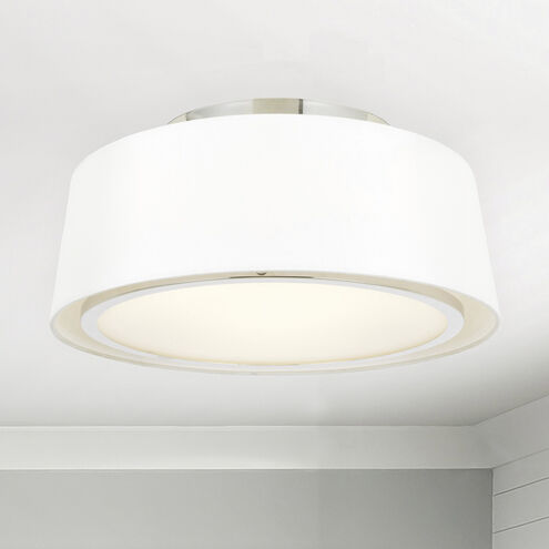 Stevens 2 Light 12 inch Polished Nickel Semi Flush Ceiling Light