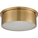 Erie 3 Light 14 inch Satin Brass Flush Mount Ceiling Light