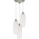 Walworth 3 Light 12 inch Satin Nickel Multi Pendant Ceiling Light