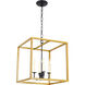Oyster Bay 4 Light 16 inch Brass and Black Pendant Ceiling Light