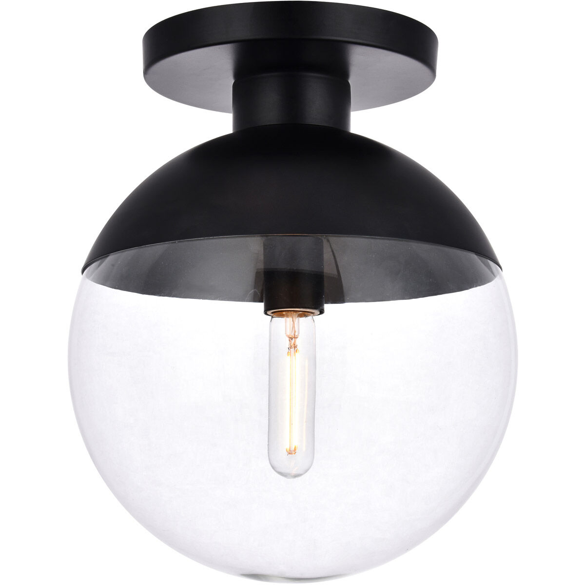 Oyster Bay 1 Light 12 inch Black Flush Mount Ceiling Light