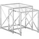 Cortland 20 X 20 inch Chrome and Clear Nesting Table, 2-Piece Set