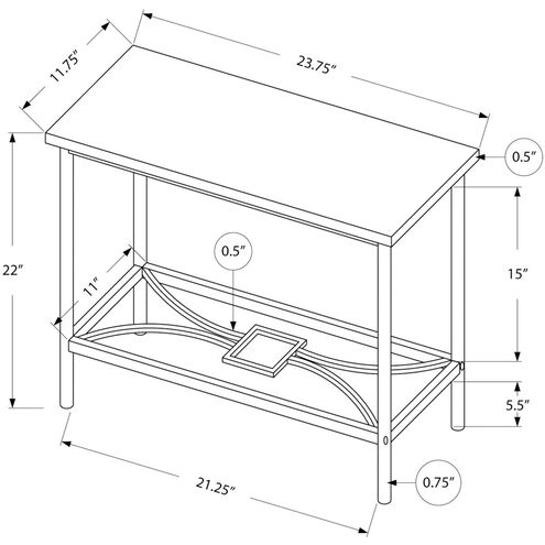 Moreland 24 X 22 inch White and Silver Accent End Table