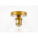 Rochester 1 Light 8 inch Brass Flush Mount Ceiling Light