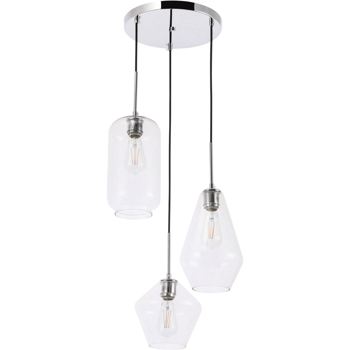 Rochester 3 Light 17 inch Chrome Pendant Ceiling Light