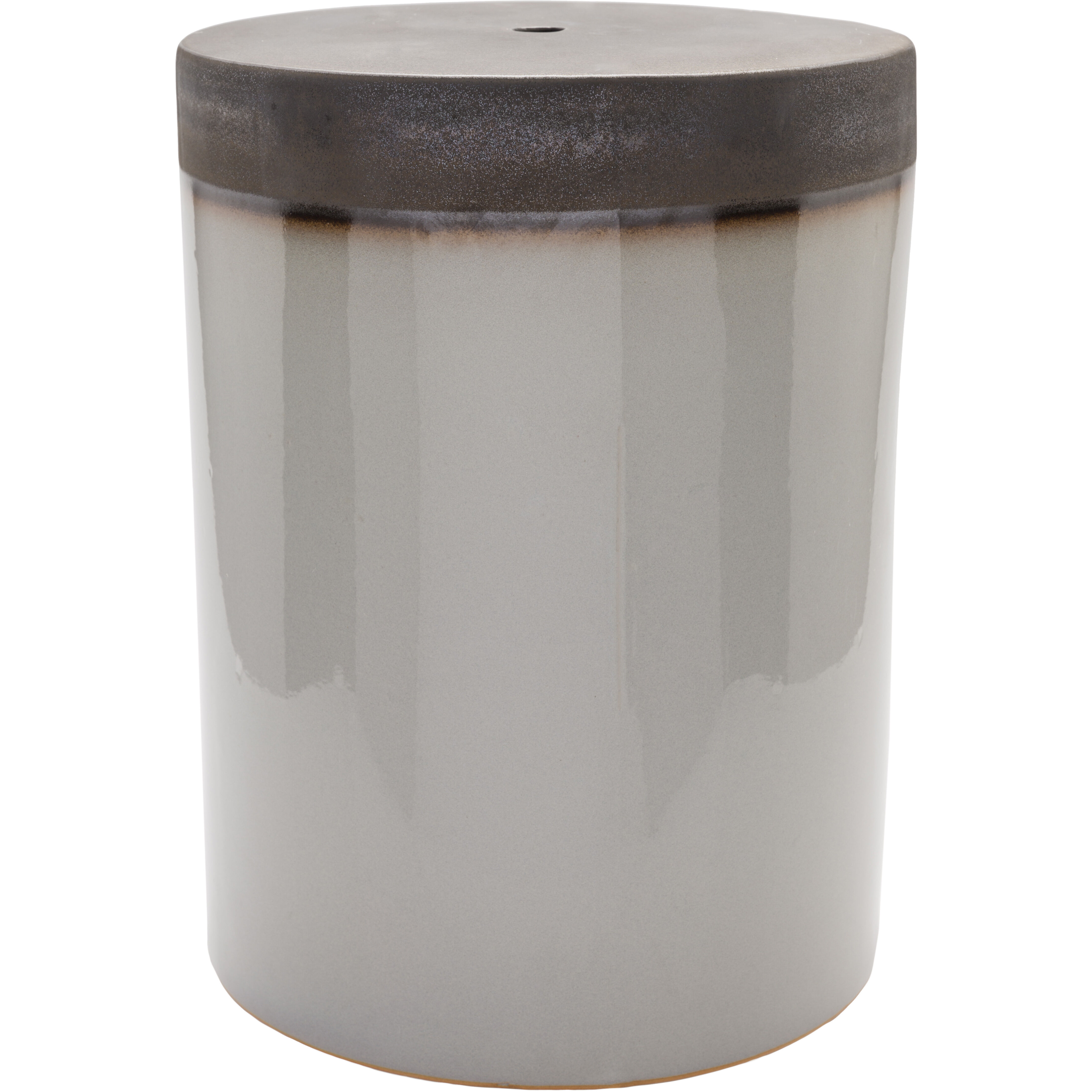 Media 18.1 inch Grey and Brown Outdoor Garden Stool, Cylinder, Hand Crafted