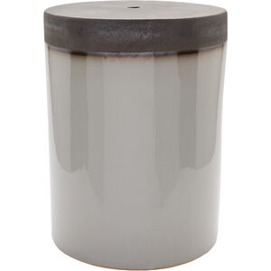 Media 18.1 inch Grey and Brown Outdoor Garden Stool, Cylinder, Hand Crafted