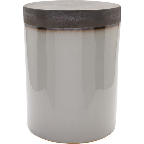 Media 18.1 inch Grey and Brown Outdoor Garden Stool, Cylinder, Hand Crafted