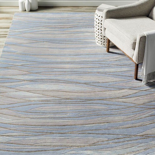 Falls 72 X 48 inch Denim/Taupe/Khaki/Ivory/Camel Rugs, Semi-Worsted New Zealand Wool and Viscose