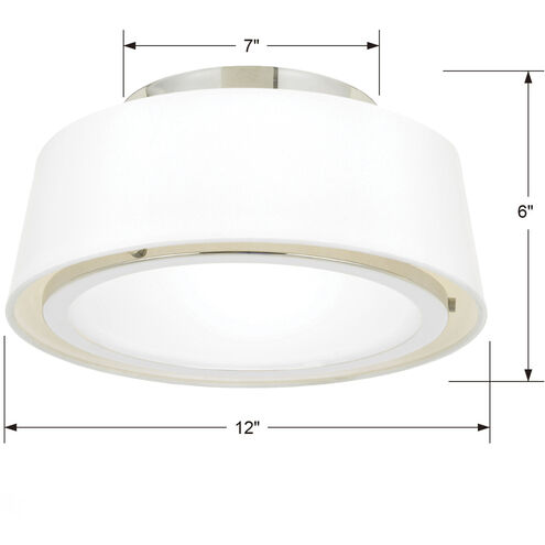 Stevens 2 Light 12 inch Polished Nickel Semi Flush Ceiling Light
