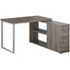 Ramapo 47 X 47 inch Dark Taupe and Silver Computer Desk