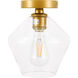Rochester 1 Light 8 inch Brass Flush Mount Ceiling Light