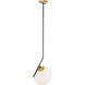 Monroe 1 Light 10 inch Black and Brass Pendant Ceiling Light