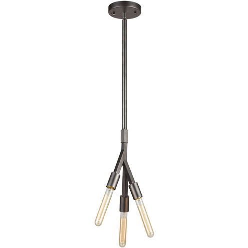 Sweden 3 Light 6 inch Dark Graphite Mini Pendant Ceiling Light