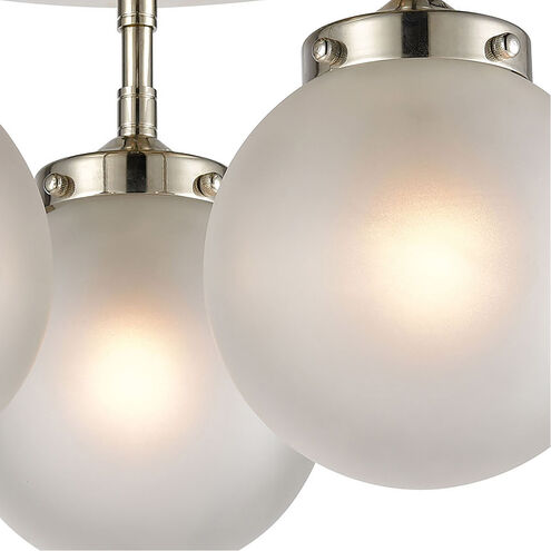 Altoona 3 Light 15 inch Polished Nickel with Frosted White Semi Flush Mount Ceiling Light