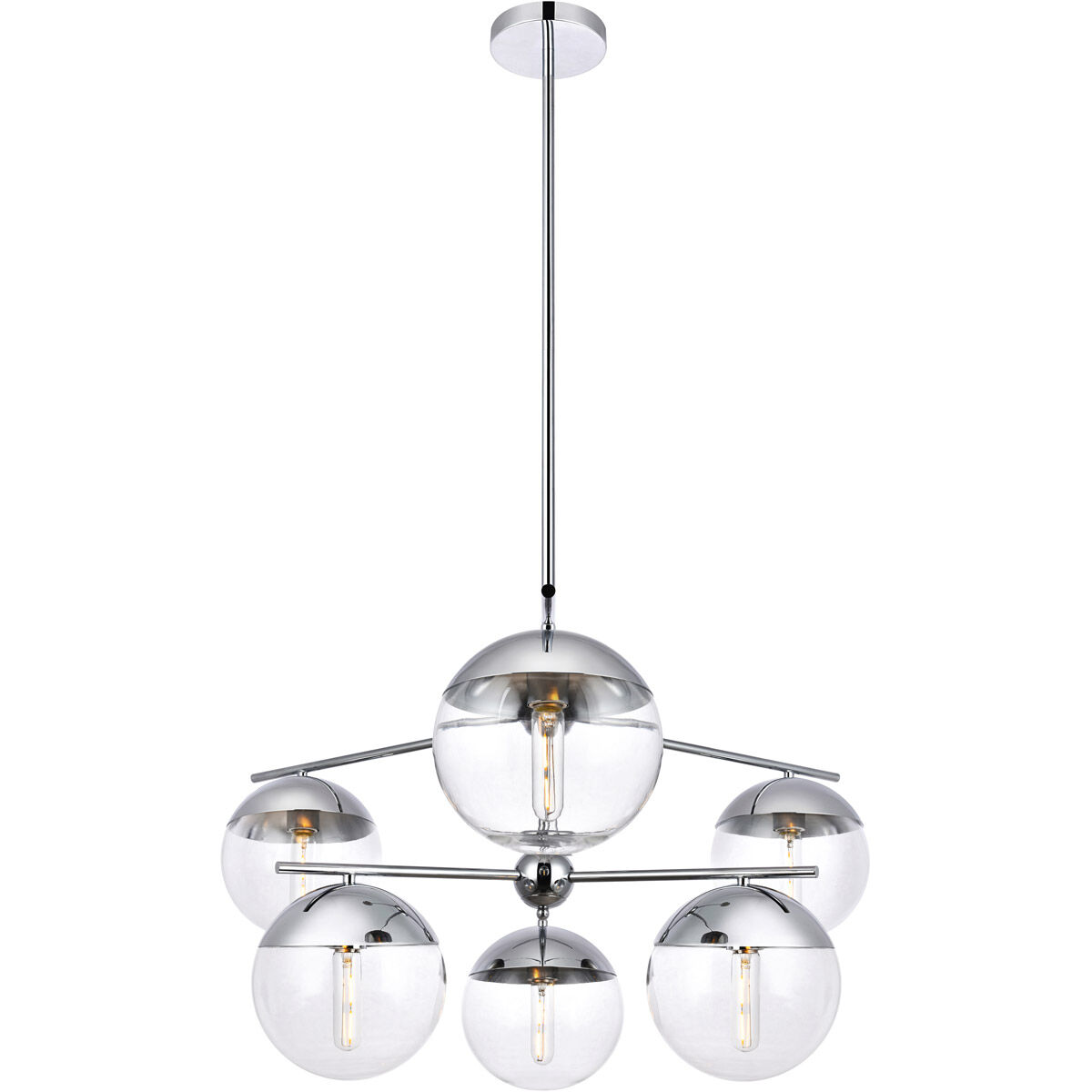 Oyster Bay 6 Light 36 inch Chrome Pendant Ceiling Light