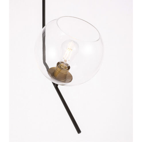 Monroe 1 Light 10 inch Black and Brass Pendant Ceiling Light