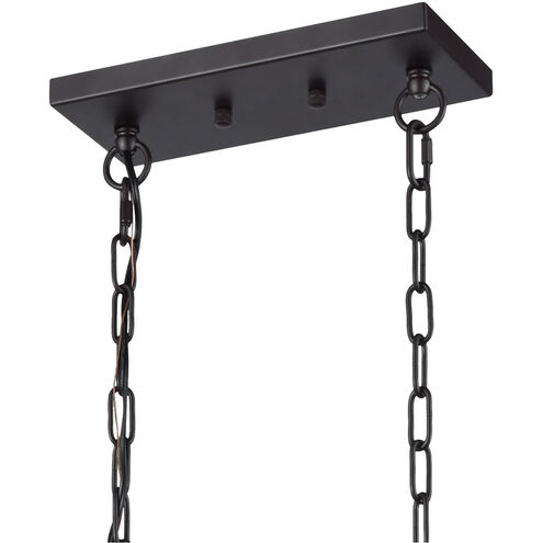 Nyack 4 Light 35 inch Oil Rubbed Bronze with Oatmeal and White Chandelier Ceiling Light