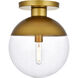 Oyster Bay 1 Light 12 inch Brass Flush Mount Ceiling Light
