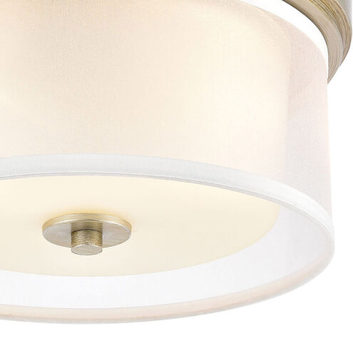 Mifflin 2 Light 13 inch Aged Silver Flush Mount Ceiling Light