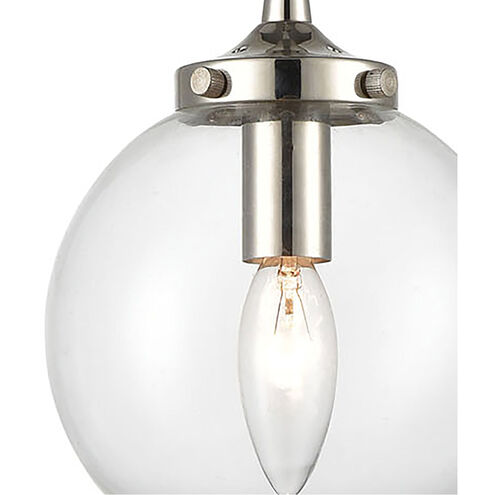 Altoona 1 Light 6 inch Matte Black with Polished Nickel and Clear Mini Pendant Ceiling Light