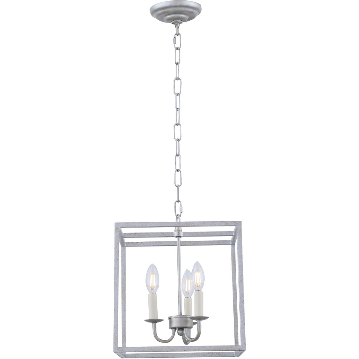 Oyster Bay 3 Light 12 inch Vintage Silver Pendant Ceiling Light