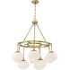 Lumenfold Nine-Globe ChandelierLumenfold 9 Light 34 inch Natural Brass Chandelier Ceiling Light