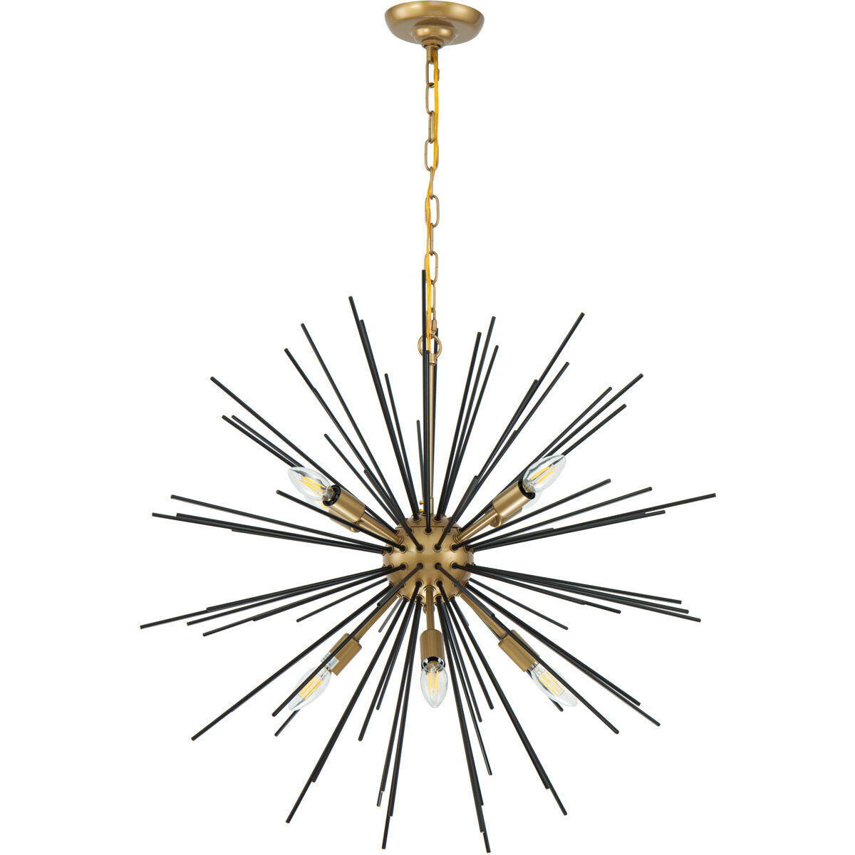 Esopus 8 Light 30 inch Brass and Black Pendant Ceiling Light