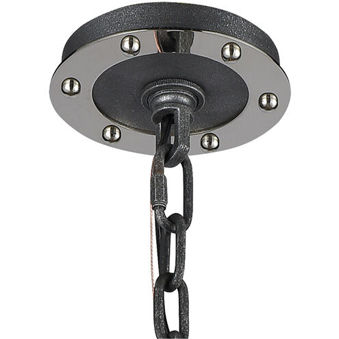 Carbondale 8 Light 28 inch Silverdust Iron with Polished Nickel Chandelier Ceiling Light