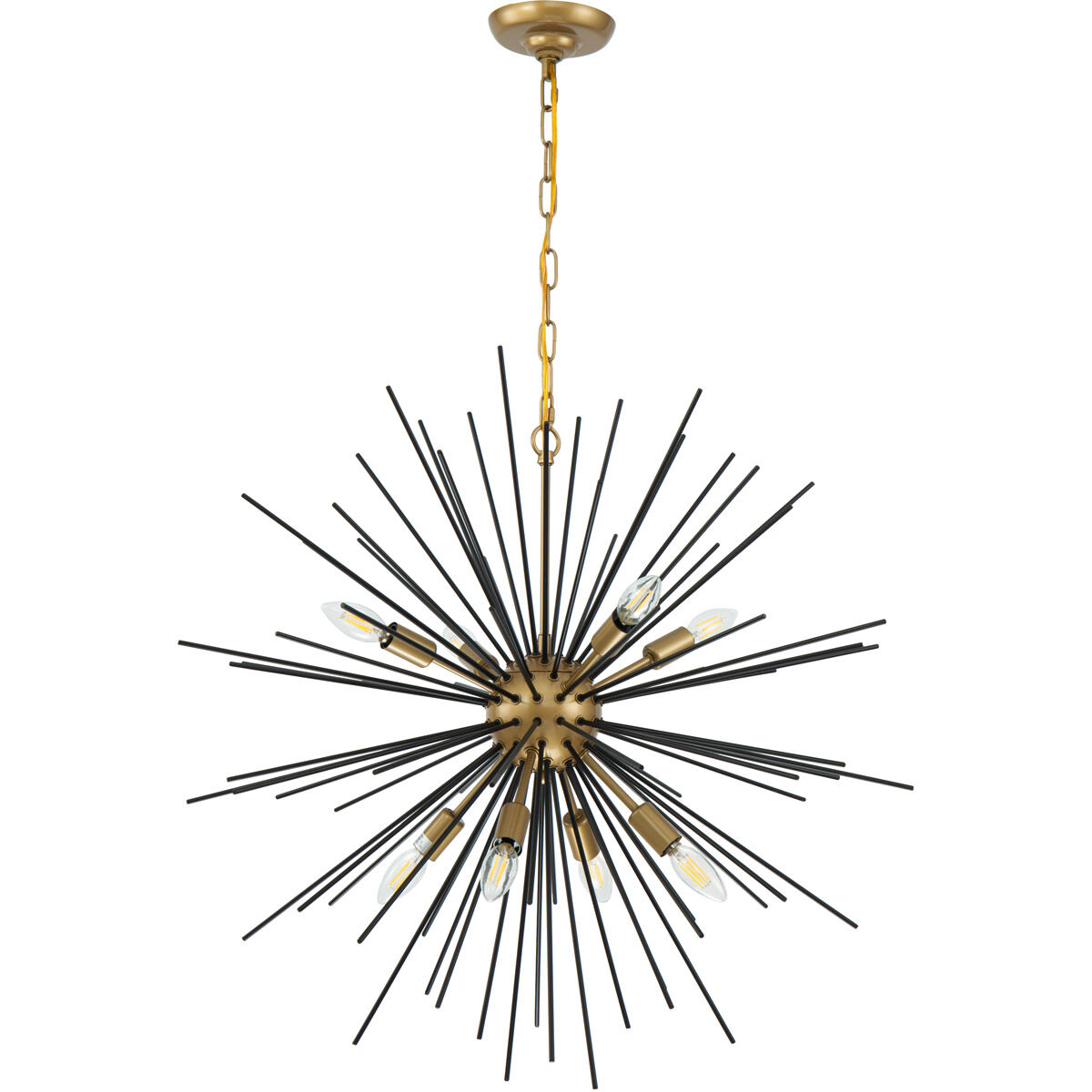 Esopus 8 Light 30 inch Brass and Black Pendant Ceiling Light