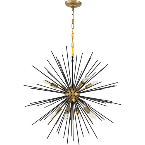 Esopus 8 Light 30 inch Brass and Black Pendant Ceiling Light