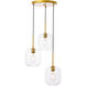 Syracuse 3 Light 17.5 inch Brass Pendant Ceiling Light