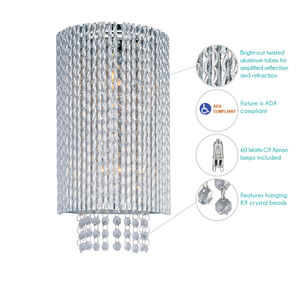 Pelham 2 Light 7.5 inch Polished Chrome ADA Wall Sconce Wall Light