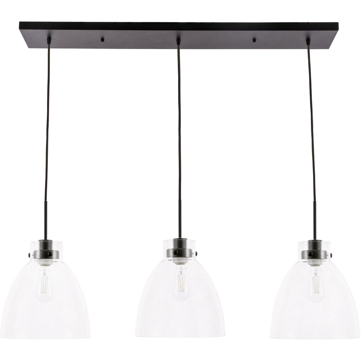 Genesee 3 Light 11 inch Black Pendant Ceiling Light