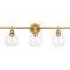 Syracuse 3 Light 28 inch Brass Wall sconce Wall Light