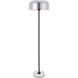 Peru 63 inch 40 watt Brushed Nickel and Black with White Marble Floor lamp Portable Light