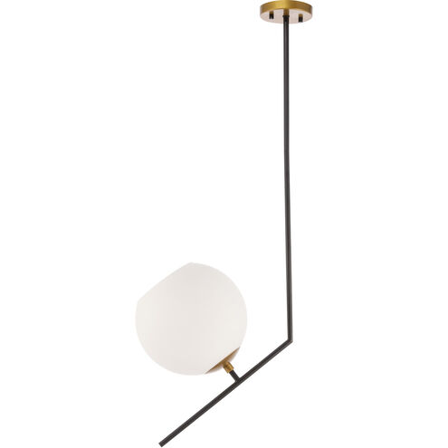 Monroe 1 Light 10 inch Black and Brass Pendant Ceiling Light