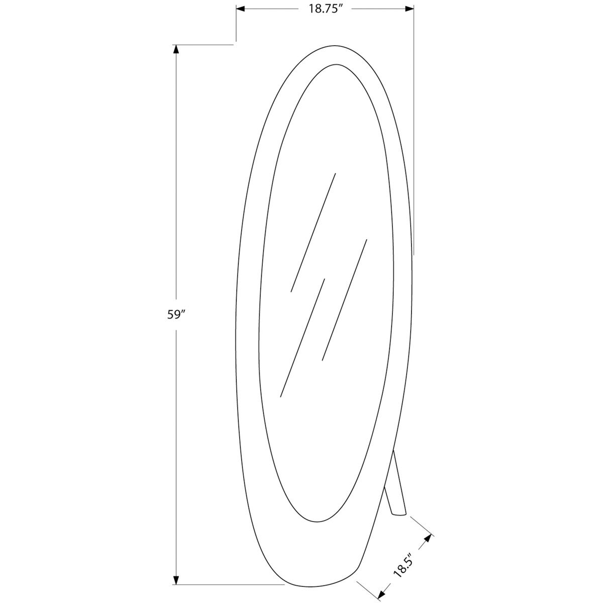 Kirkland 59 X 19 inch Grey Mirror