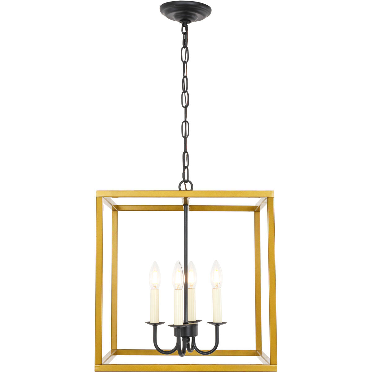 Oyster Bay 4 Light 16 inch Brass and Black Pendant Ceiling Light
